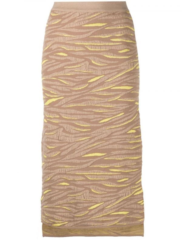  Stella Mccartney Animal Pattern Knitted Skirt - Brown 
