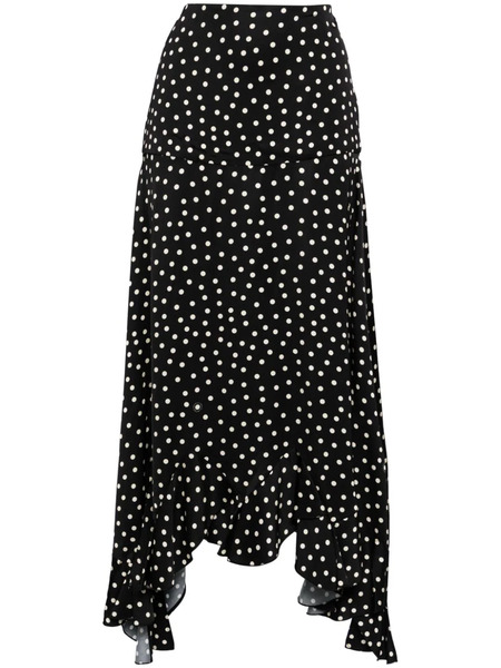  Stella Mccartney Asymmetric Polka-dot Maxi Skirt - Black 