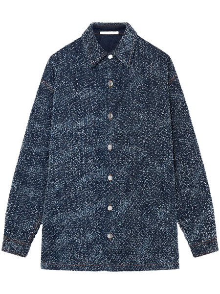  Stella Mccartney Bouclé-construction Oversized Coat - Blue 