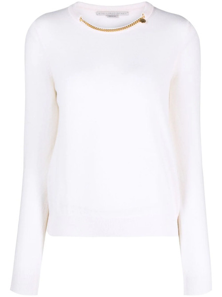  Stella Mccartney Chain-embellished Wool Jumper - White 