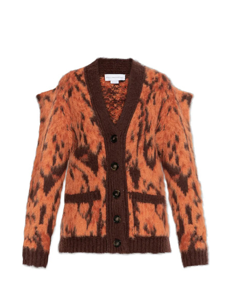 Stella Mccartney Cloud Leopard-print Cardigan - Orange 