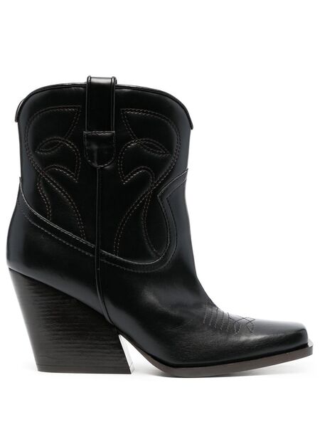  Stella Mccartney Cowboy Cloudy 85mm Ankle Boots - Black 