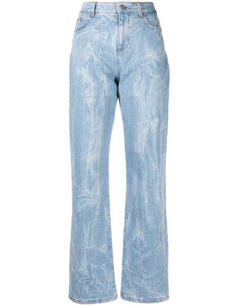  Stella Mccartney Crinkle-effect Straight-leg Jeans - Blue 