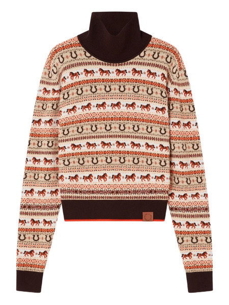  Stella Mccartney Fair Isle Patterned Roll-neck Sweater - Neutrals 