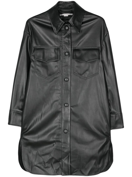  Stella Mccartney Faux-leather Overshirt - Black 