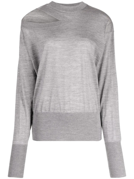  Stella Mccartney Fine-knit Cut-out Jumper - Grey 