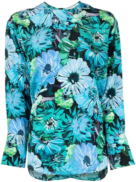  Stella Mccartney Floral-print Silk Blouse - Blue 