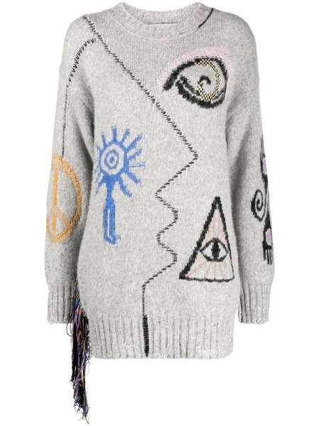  Stella Mccartney Folk Graphic-embroidered Jumper - Grey 