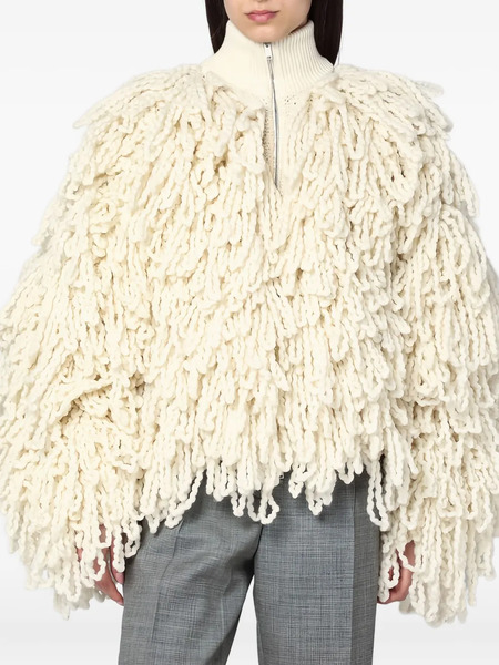  Stella Mccartney Fringe-detail Zip-up Jacket - Neutrals 