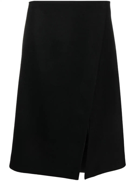  Stella Mccartney Front-split Felted A-line Skirt - Black 