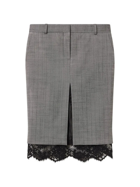  Stella Mccartney Grisaille Lace Midi Skirt - Grey 