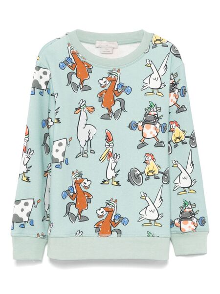  Stella Mccartney Kids Animal-print Sweatshirt - Green 