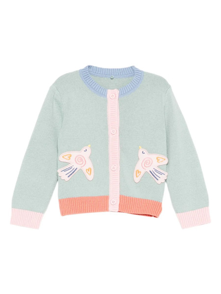 Stella Mccartney Kids Bird-patch Cardigan - Green 