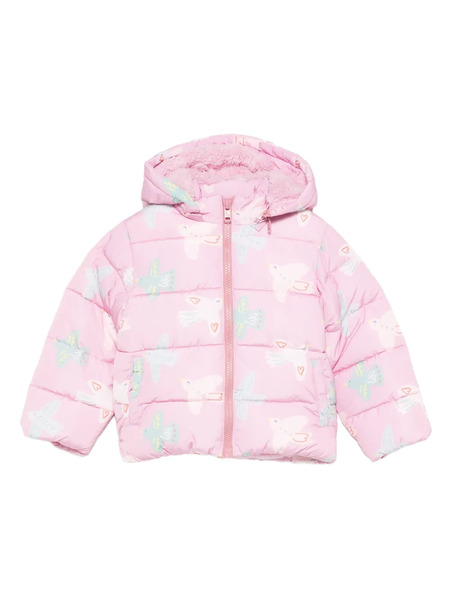  Stella Mccartney Kids Bird-print Quilted Jacket - Pink 