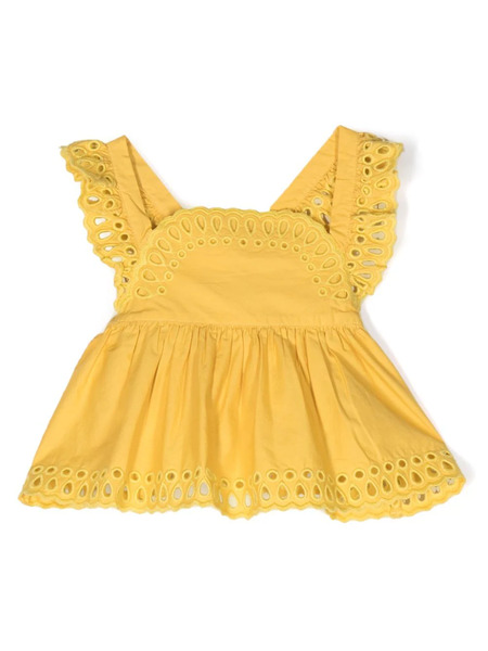  Stella Mccartney Kids Broderie-anglaise Flared Blouse - Yellow 