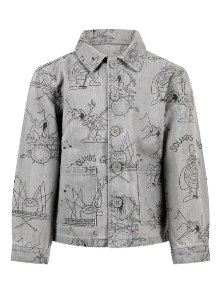  Stella Mccartney Kids Buttoned Graphic-print Jacket - Grey 