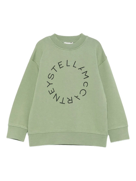  Stella Mccartney Kids Circular-logo Cotton Sweatshirt - Green 