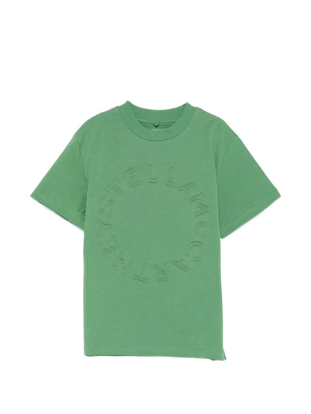  Stella Mccartney Kids Embossed-logo T-shirt - Green 