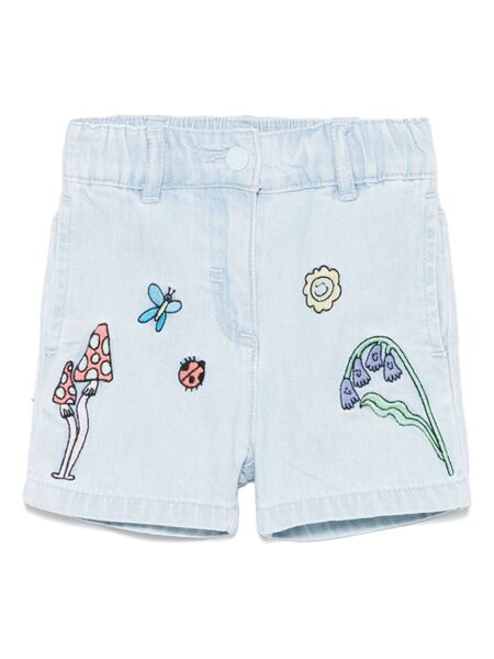  Stella Mccartney Kids Embroidered Denim Shorts - Blue 