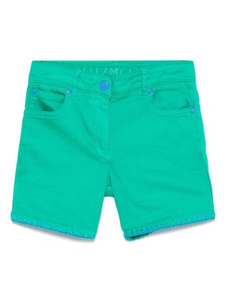  Stella Mccartney Kids Embroidered Denim Shorts - Green 