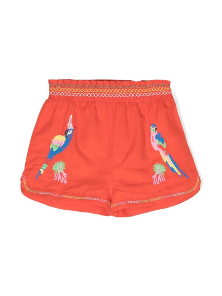  Stella Mccartney Kids Embroidered Parrots Casual Shorts 