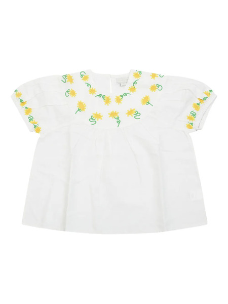  Stella Mccartney Kids Embroidered Sunflowers Blouse - White 