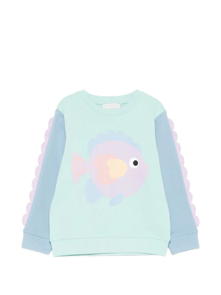  Stella Mccartney Kids Fish-appliqué Sweatshirt - Blue 