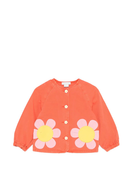  Stella Mccartney Kids Floral-appliqué Jacket - Orange 