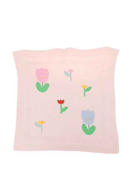  Stella Mccartney Kids Floral-embroidered Blanket - Pink 