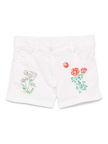  Stella Mccartney Kids Floral-embroidered Shorts - Pink 