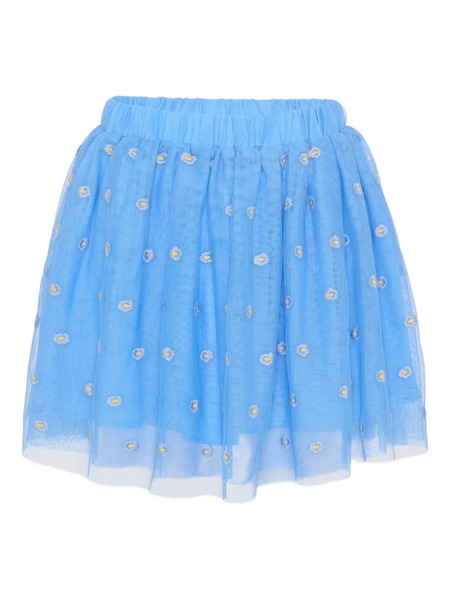  Stella Mccartney Kids Floral-embroidered Skirt - Blue 