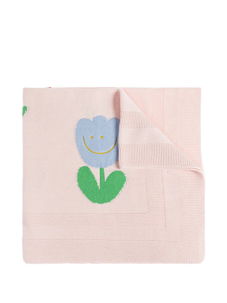  Stella Mccartney Kids Floral-intarsia Blanket - Pink 