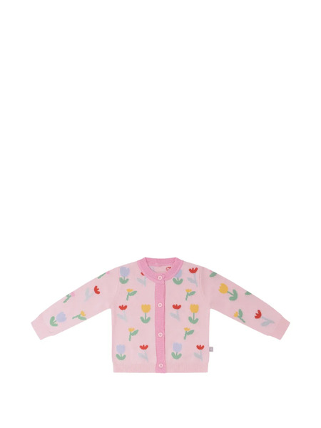  Stella Mccartney Kids Floral-patterned Buttoned Cardigan - Pink 