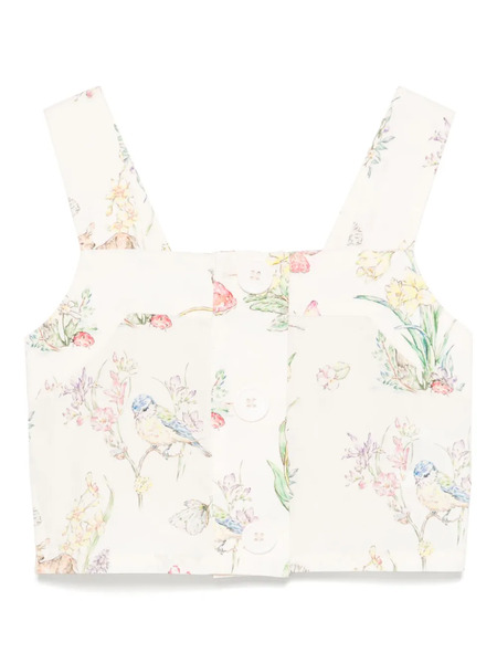  Stella Mccartney Kids Floral-print Top - Neutrals 