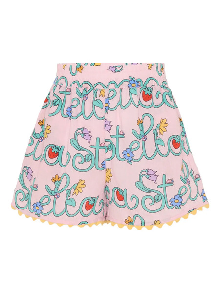  Stella Mccartney Kids Floral Scalloped Shorts - Pink 