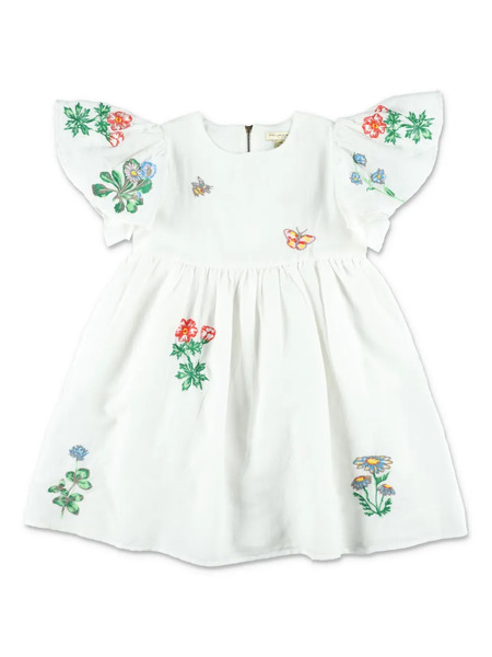  Stella Mccartney Kids Flutter-sleeve Floral Dress - White 