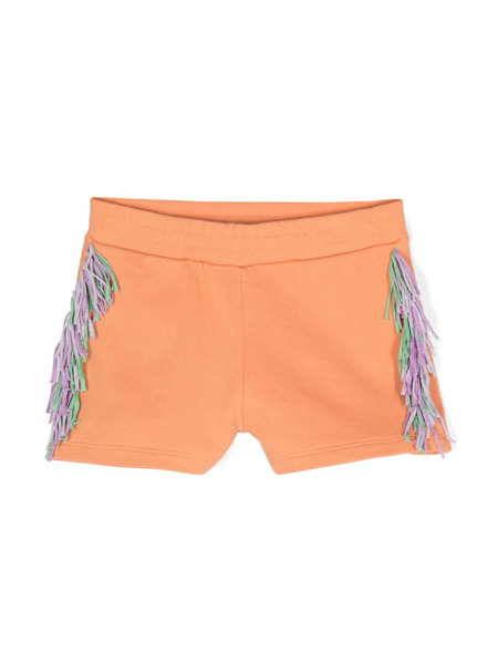  Stella Mccartney Kids Fringed Jersey Shorts - Orange 