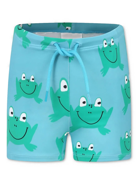  Stella Mccartney Kids Frog-print Swim Trunks - Blue 