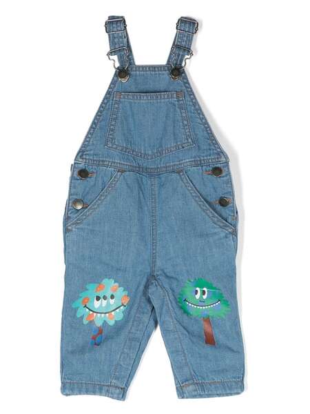  Stella Mccartney Kids Graphic-print Denim Dungarees - Blue 