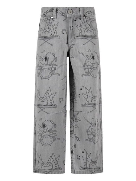  Stella Mccartney Kids Graphic-print Jeans - Grey 