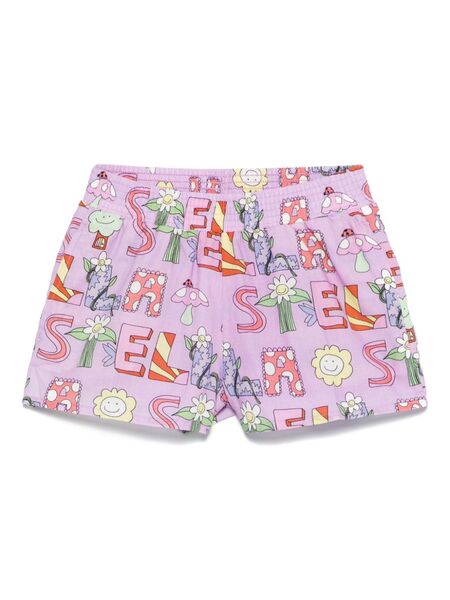  Stella Mccartney Kids Graphic-print Shorts - Purple 