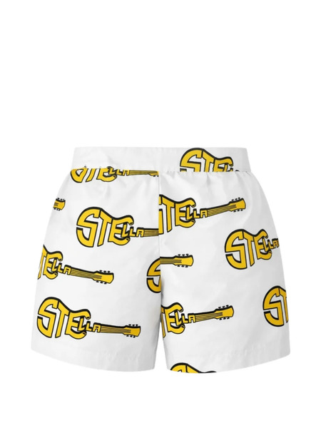  Stella Mccartney Kids Guitar-print Shorts - White 