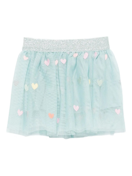  Stella Mccartney Kids Heart-embellished Tulle Skirt - Blue 