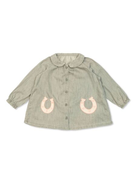  Stella Mccartney Kids Horseshoe-appliqué Blouse - Grey 