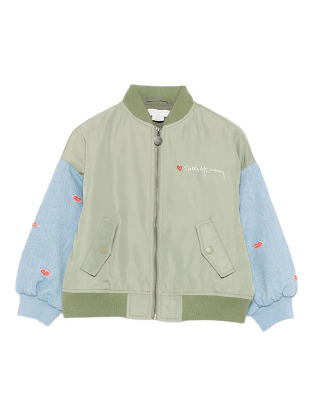  Stella Mccartney Kids Lips-detailing Bomber Jacket - Green 