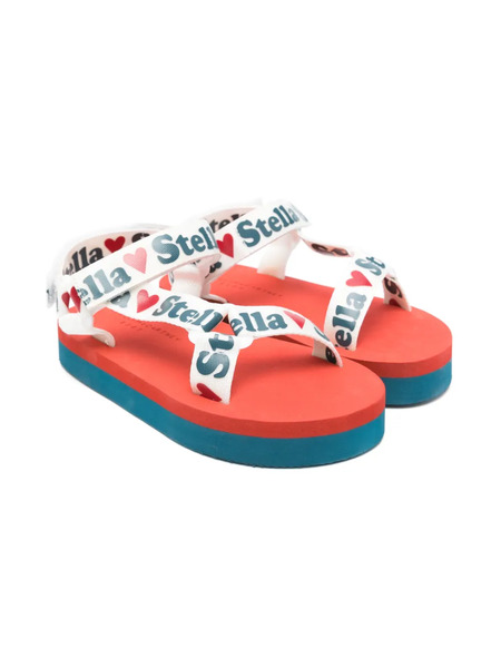  Stella Mccartney Kids Logo-debossed Strap Sandals - White 