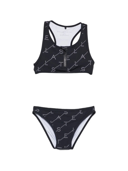  Stella Mccartney Kids Logo-pattern Bikini - Black 