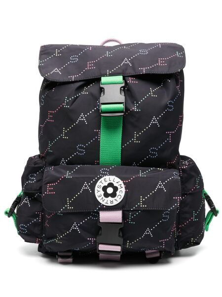  Stella Mccartney Kids Logo-print Buckle Backpack - Black 
