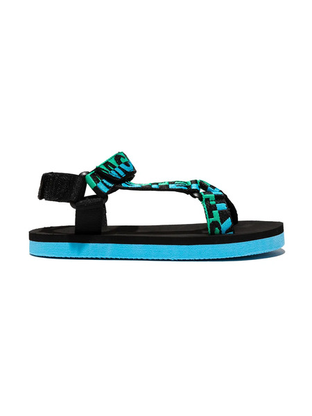  Stella Mccartney Kids Logo-print Touch-strap Sandals - Blue 