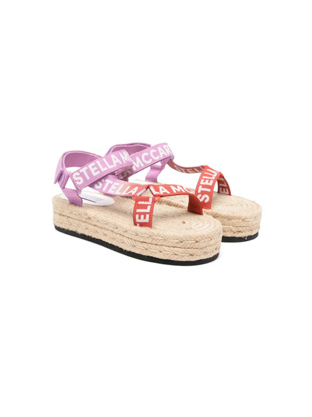  Stella Mccartney Kids Logo-tape Sandals - Pink 